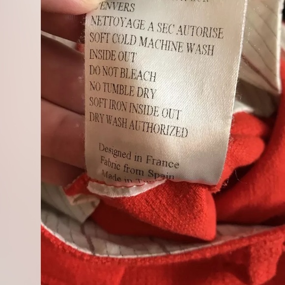 SESSUN Madewell Woven Skinny Pants Orange Cotton Ankle Crop Mid Rise Vibrant - Picture 9 of 12